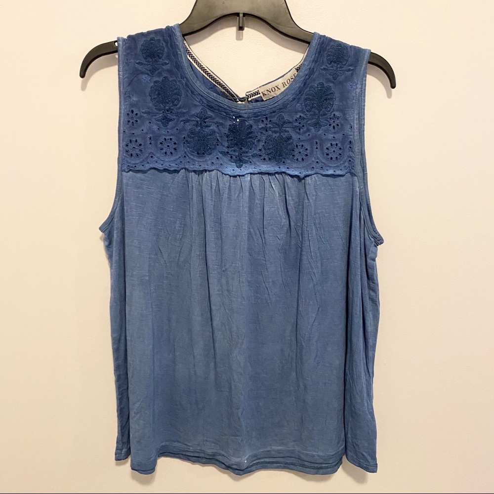 Knox Rose Black Iris Sleeveless Top|Medium